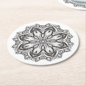 Schöne Mandala Runder Pappuntersetzer (Angewinkelt)