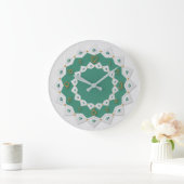 Schöne Mandala weiß Große Wanduhr (Zuhause)