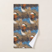 Schöne Mandarin-Duck im Teich Badhandtuch Set (Handtuch)