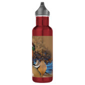 Schöne Mandarin-Duck im Teich Edelstahlflasche (Rechts)