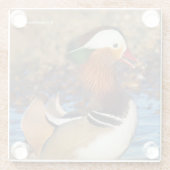 Schöne Mandarin-Duck im Teich Glasuntersetzer (Rückseite)