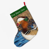 Schöne Mandarin-Duck im Teich Großer Weihnachtsstrumpf (Rückseite (Hängend))