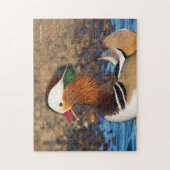 Schöne Mandarin-Duck im Teich Puzzle (Vertikal)