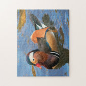 Schöne Mandarin-Duck im Teich Puzzle (Vertikal)