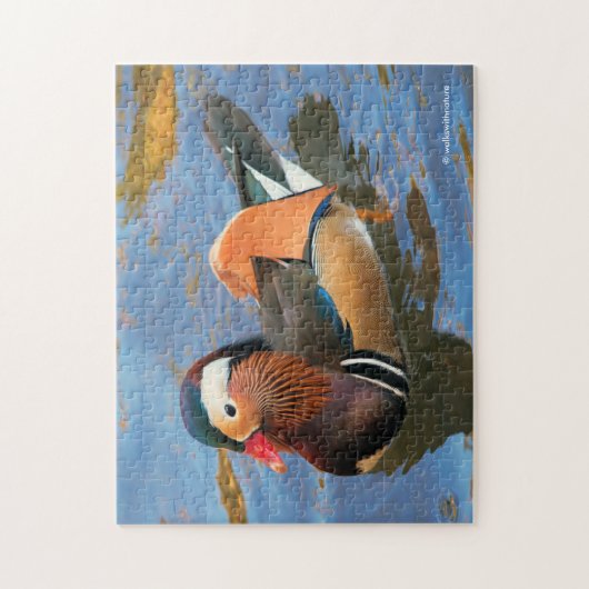 Schöne Mandarin-Duck im Teich Puzzle (Vertikal)