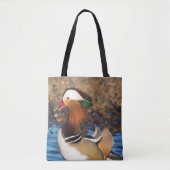 Schöne Mandarin-Duck im Teich Tasche (Vorderseite)