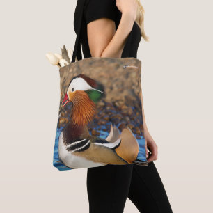 Schöne Mandarin-Duck im Teich Tasche
