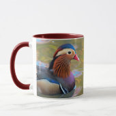 Schöne Mandarin-Duck im Teich Tasse (Links)