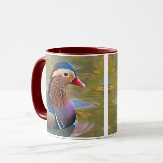 Schöne Mandarin-Duck im Teich Tasse (Vorderseite Links)