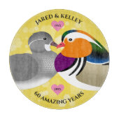 Schöne Mandarin Enten: Jedes Jahr zum Jubiläum Schneidebrett (Vorderseite)