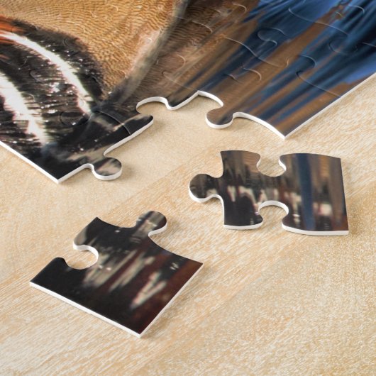 Schöne Mandarin- und Holzducken am Teich Puzzle (Seite)