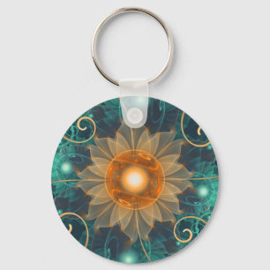 Schöne Mandarine-orange und aquamarine Schlüsselanhänger