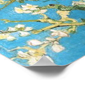 Schöne Mandelblüte antikes Bild Blau gre Poster (Ecke)