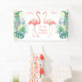 Schöne Märchen für zwei Flamingo Tropical Blume Banner (Insitu)