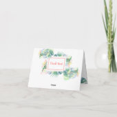 Schöne Märchen für zwei Flamingo Tropical Blume Dankeskarte (Rückseite)