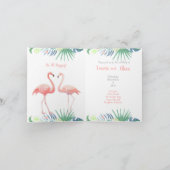Schöne Märchen für zwei Flamingo Tropical Blume Einladung (Innenseite)
