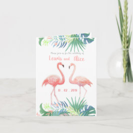 Schöne Märchen für zwei Flamingo Tropical Blume Einladung