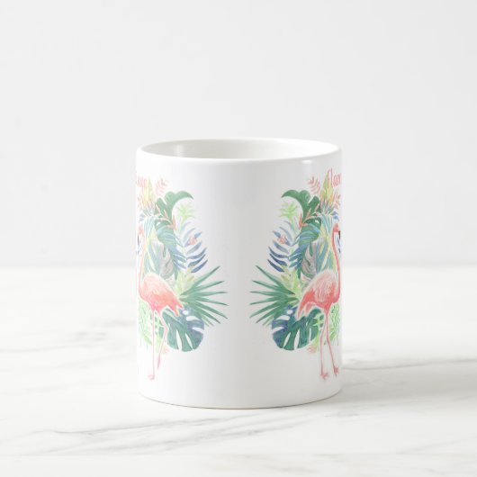 Schöne Märchen für zwei Flamingo Tropical Blume Kaffeetasse (Mittel)