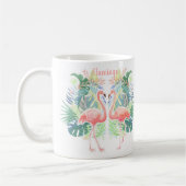 Schöne Märchen für zwei Flamingo Tropical Blume Kaffeetasse (Links)
