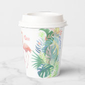 Schöne Märchen für zwei Flamingo Tropical Blume Pappbecher (Rückseite)