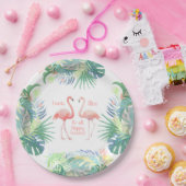 Schöne Märchen für zwei Flamingo Tropical Blume Pappteller (Party)