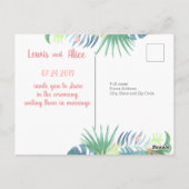 Schöne Märchen für zwei Flamingo Tropical Blume Postkarte (Rückseite)