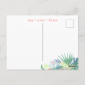 Schöne Märchen für zwei Flamingo Tropical Blume Postkarte (Rückseite)