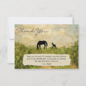 Schöne Mare and Foal Horse Baby Dusche Dankeskarte (Vorderseite)