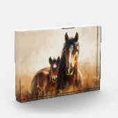 Schöne Mare- und Foal-Malerei Fotoblock (Links)