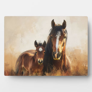 Schöne Mare- und Foal-Malerei Fotoplatte