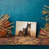 Schöne Mare- und Foal-Malerei Fotoplatte (Seite)