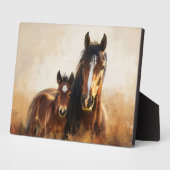 Schöne Mare- und Foal-Malerei Fotoplatte (Seite)