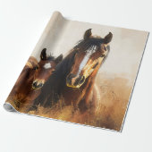 Schöne Mare- und Foal-Malerei Geschenkpapier (Ungerollt)