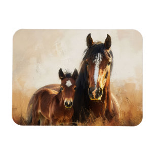 Schöne Mare- und Foal-Malerei Magnet