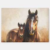 Schöne Mare- und Foal-Malerei Magnet (Vorderseite)