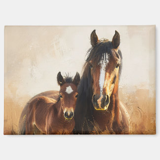 Schöne Mare- und Foal-Malerei Magnet