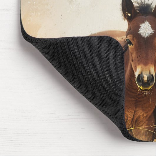 Schöne Mare- und Foal-Malerei Mousepad (Ecke)