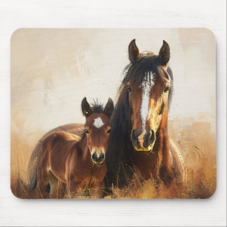 Schöne Mare- und Foal-Malerei Mousepad