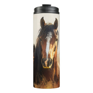 Schöne Mare- und Foal-Malerei Thermosbecher