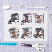 Schöne Mares mit ihren Foals Fussy Schnitte Seidenpapier (Handwerk)