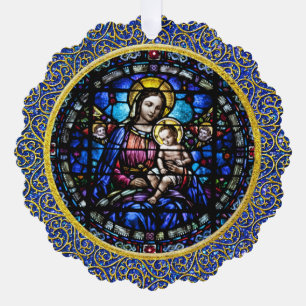 Schöne Maria und Jesuskind Ornament Karte