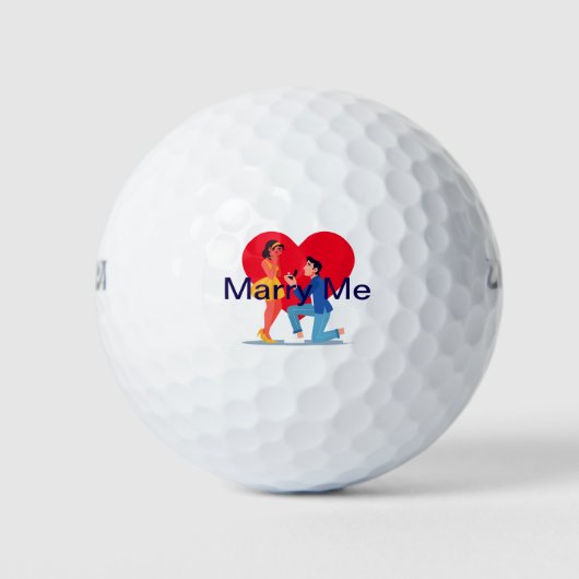 Schöne Mariage Vorschlag Golf Balls Golfball (Vorderseite)