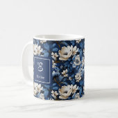 Schöne Marineblumen Personalisierte Blumenkaffee Kaffeetasse (Vorderseite Links)