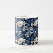 Schöne Marineblumen Personalisierte Blumenkaffee Kaffeetasse (Mittel)