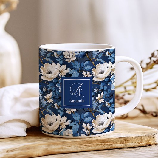 Schöne Marineblumen Personalisierte Blumenkaffee Kaffeetasse