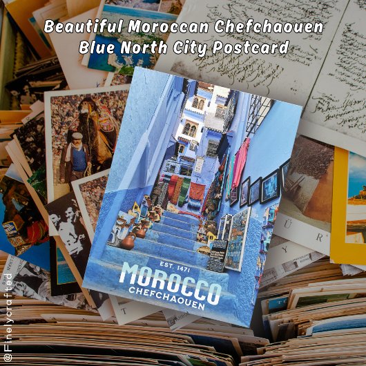 Schöne marokkanische Chefchaouen Blue North City Postkarte