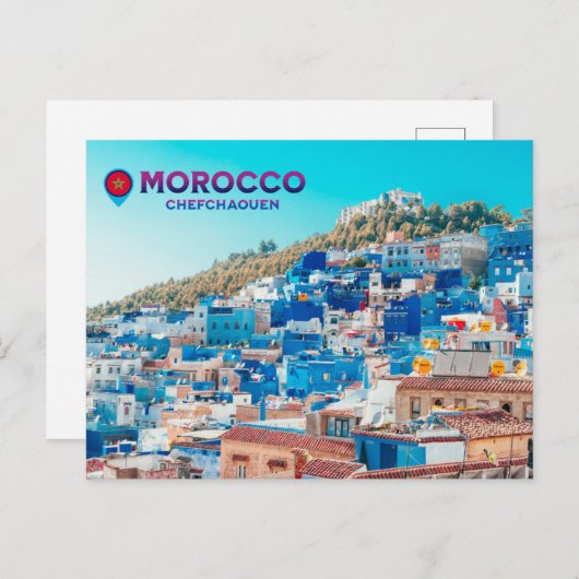 Schöne marokkanische North Medina Blue City Postkarte (Vorne/Hinten)