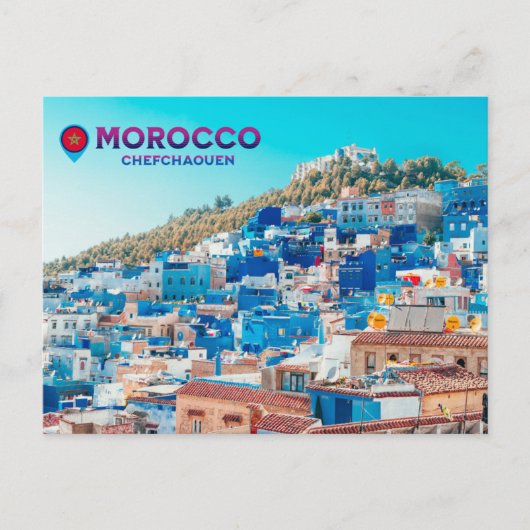 Schöne marokkanische North Medina Blue City Postkarte (Vorderseite)