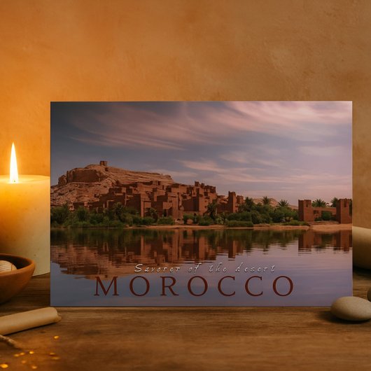 Schöne marokkanische Wüstenarchitektur Ait BenHado Postkarte