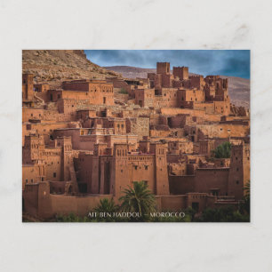 Schöne marokkanische Wüstenarchitektur Kasbah Postkarte